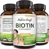 Pure + Potent Biotin Vitamins  Promotes Hair Growth + Prevents Hair Loss - Introduces Better Skin + Hair + Nails - Natural Supplement for Men and Women- Helps Promote Faster Metabolism