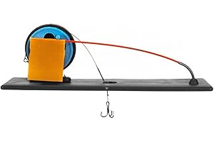 Ice Fishing Tip-up, Portable Winter Ice Fishing Rod Tip Up with Flag and Dragon Wire, Portable Winter Fishing Accessories for