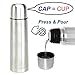 Vacuum Flask, 17 Oz BuyAgain Double Wall Stainless Steel Beverage Insulated Bottle With Screw Top & Leak Proof.