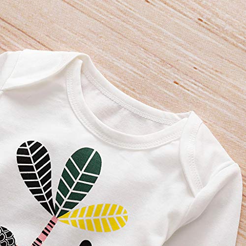 Little Story 0-24M Children's Long-Sleeved Cartoon Elephant Print Hakama + Animal Print Trousers + hat Set Toddler Kid Baby White - Thumbnail 5