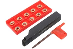 Maizoon CNC Face Milling External Lathe Blade Holder Turning Boring Tool SRAPR1616H10 + 10pcs RPMT10T3MO Carbide Inserts with