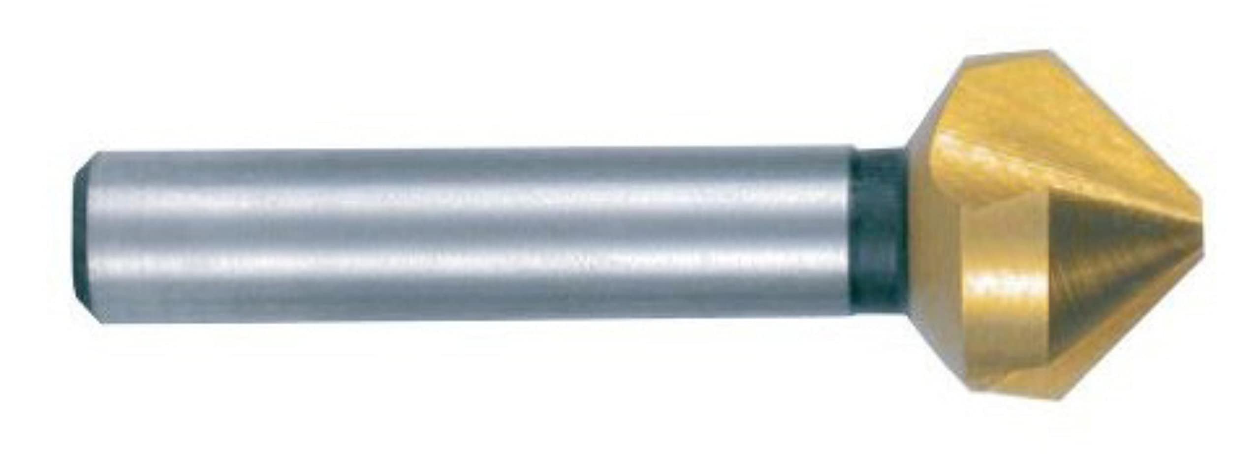 RUKO HSS Taper and Deburring Counter Sinker, Din 335, Type C, 90 Degree, Tin Finish, 16.5 mm Diameter, 60.0 mm Length, 8.0mm Shank Ø, R102119T