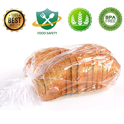 Large Bread Poly Bags,100 Pcs 22x6x10 Inch Bread Loaf Packing Bags with