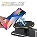 SHARKSBox 10W Fast Wireless Charger Stand, Charging Station Compatible Apple Watch Aluminum 3 in 1 Charging Dock Compatible Apple Watch Series 3/2/1, AirPods, iPhone X/Xs/Xs Max/8/8 Plus-Black