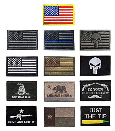 Antrix 13 Pieces Great Value Tactical US Flag Patch America Punisher Morale Patch Full Embroidery Military Patch Set for Caps,Bags,Backpacks,Clothes,Tactical Vest,Military Uniforms Etc. - Thumbnail 7