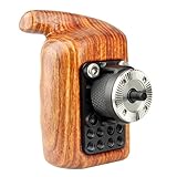 NICEYRIG Rosette Wooden Handle Grip (M6 Thread Diameter 31.8mm) Applicable Nikon Compatible with Canon Camera Cage Shoulder Mount Support Rig (Left Side)
