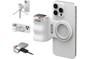 TELESIN Fun Shot Magnetic Phone Camera DSLR Style Shutter Grip for iPhone & Android with Anti-Drop Detachable Wireless Shutter Button - 1/4" Screw - Comfort Ergonomic Camera Grip Handle Holder