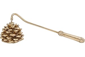 NIKKY HOME Candle Snuffer, Gold Candle Snuffer Extinguisher with Handle, Metal Wick Flame Snuffer with Antique Gold Finish Candle Snuffers Accessory for Candle Lovers