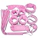 8 pcs Adult Sexy Costume Women Clothes Restraint Kit Leather Luxury Handcuffs Toy (pink)