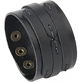 TURTLEDOVE Mens Leather Bracelet Cuff - Vintage Wristband with Wide Belt, Gifts for Brother, Dad, Boyfriend or Husband