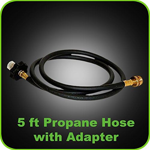 Propane Hose with Adapter 5 Ft. High Pressure Safe and Durable Connects Appliance to Refillable Propane Cylinder