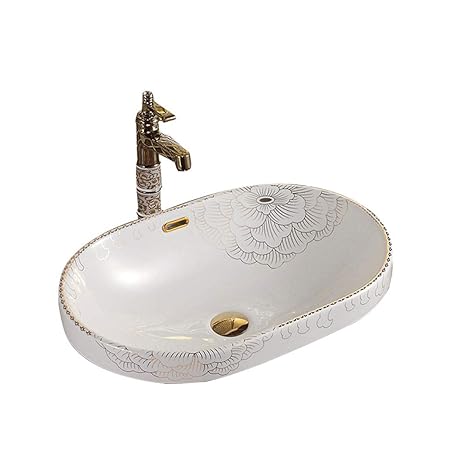 Badezimmer Oval Waschbecken Sink Retro Kreative Jingdezhen Ceramic Hotel Anti-splash Waschbecken Waschbecken