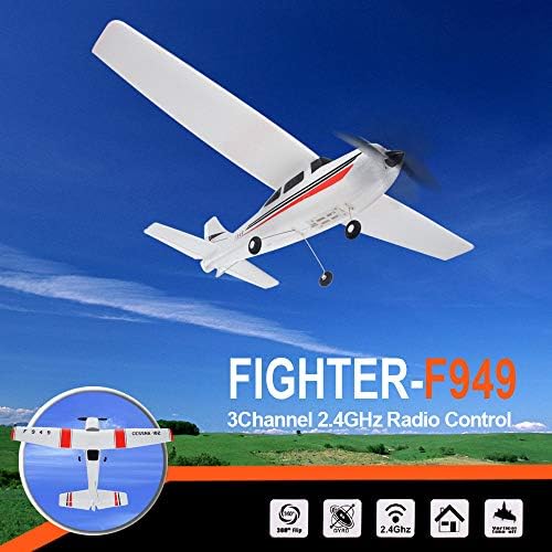 HKDGID 3CH Remote Control Airplane, RTF RC Plane Drone with 2.4GHz Control Flying Aircraft for Outdoors Flight Toys,Built in 6 Axis Gyro System for Beginner Glider (White)