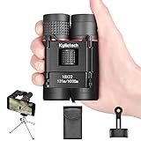 Seekone 10x22 Binoculars for Adults/Kids, Small Compact Lightweight Mini Binoculars for Bird Watching Traveling Stargazing Hunting with Tripod Mount, Smart Phone Adapter and Carrying Bag … (K-Black)