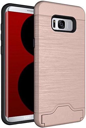 TOPOZ Galaxy S8 Plus case Dual Layer Advanced Shock Absorption Protective with Card Holder and Kickstand Wallet Case Heavy Duty Bumper for Galaxy S8 Plus: