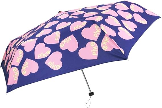 Amazon 婦人ミニ傘 Piko ビッグハート 55cm ミニ傘 ネイビー 折りたたみ傘 通販