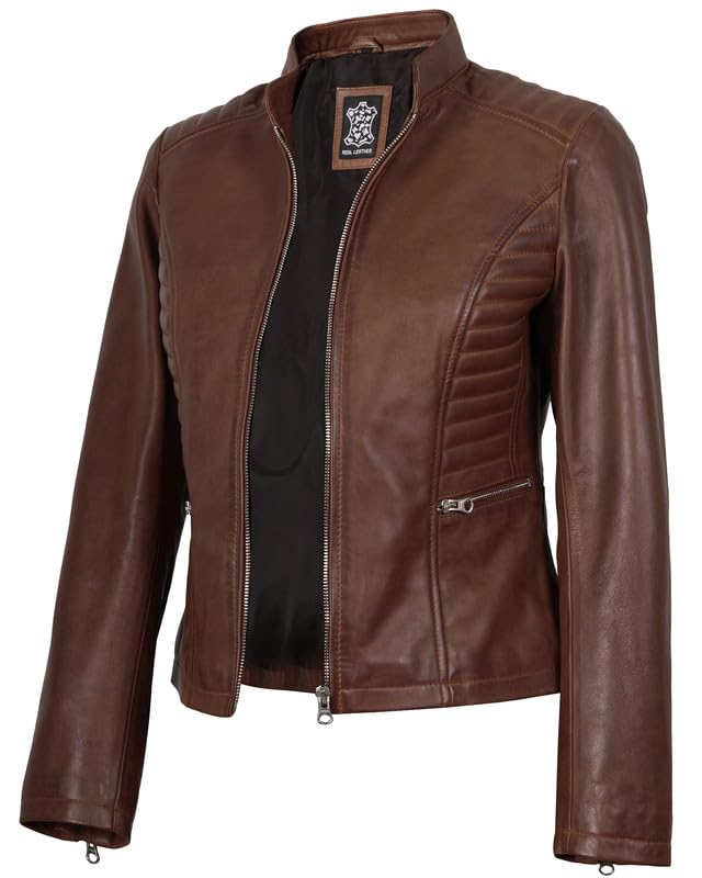 Decrum Brown Jacket Women - Real Leather Jacket