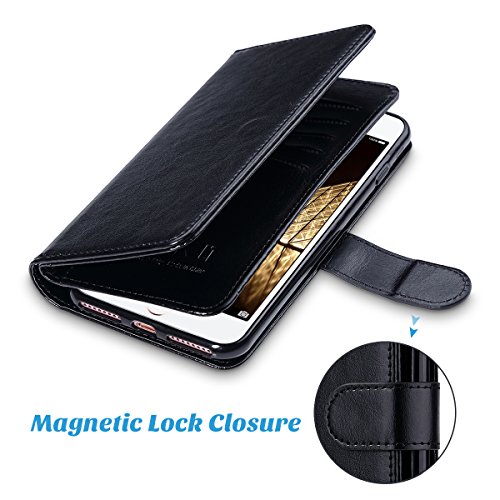 iPhone 8 Plus Wallet Case, iPhone 7 Plus Case, ULAK PU Leather iPhone 7 Plus/8 Plus Wallet Case with Credit Card Slots Magnetic Closure Cover for Apple iPhone 7 Plus/iPhone 8 Plus-Black - Thumbnail 7