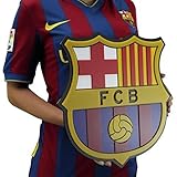 FC Barcelona soccer crest shield acrylic to hang on wall with stand same as on Messi Neymar Barcelona jersey