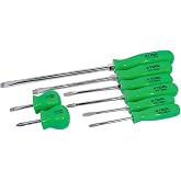 K Tool International 8-Piece Screwdriver Set with Green Square Handles