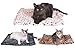 Downtown Pet Supply Thermal Cat Bed - Insulated Cat Mat with Aluminum Film & Sherpa Backing - Washer Safe Faux Fur Cover - Self-Warming Nap - Regular - Animal Print White - 23 x 19in
