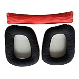 Tinksky 1pcs Logitech G430 G930 Ear Pads Soft Foam Earpads Ear Cushions with Head Beam Cushion (Red+Black)