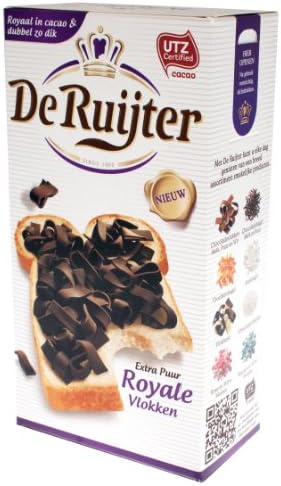 De Ruyter - Dark Chocolate Flakes Royale (extra thick chocolate flakes with 40% cacao) (11 Oz.)