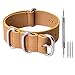 Ritche Genuine Leather NATO Strap 20mm Replacement Watch Band for Men Women