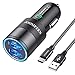 USB Type C Car Charger, JOOMFEEN Qualcomm Quick Charger 3.0+2.4A 30W Rapid Dual Port USB Car Charger Adapter with 3FT/1M USB C Cable for Samsung Galaxy Note 9/S9/S9 Plus,Note 8/S8/S8 Plus,LG G5,G6,V20
