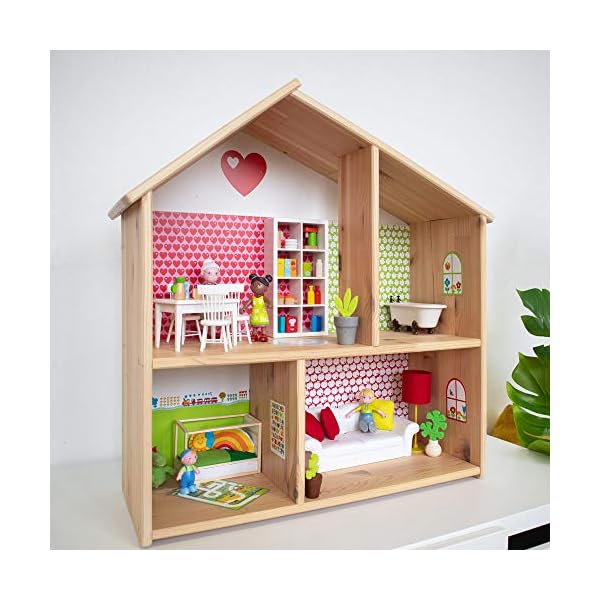 Limmaland Puppenhaus Tapete für IKEA FLISAT Holz Puppenhaus - Möbel Nicht inklusive - byGraziela Design – Bild 6