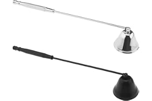 Be In Your Mind 2pcs Candle Snuffer Extinguisher Stainless Steel Candle Snuffer Long Handle Candles Snuff Extinguishing Bell for Putting Out Candlelight Extinguish Candle Wicks Flame (Silver/Black)