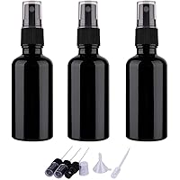 2oz Glass Spray Bottles for Essential Oils, Small Black Spray Bottle, Fine Mist Spray, Set of 3