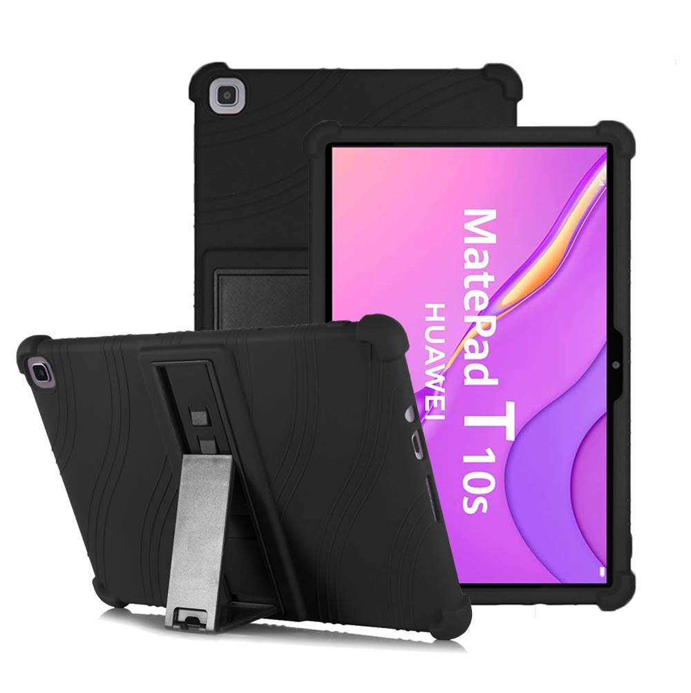 YGoal Silicone Case for Huawei MatePad T 10S/Honor Pad X8 10.1 - Light Weight Kids Friendly Soft Shock Proof Protective Cover for Huawei MatePad T10S 10.1 Inch, Black