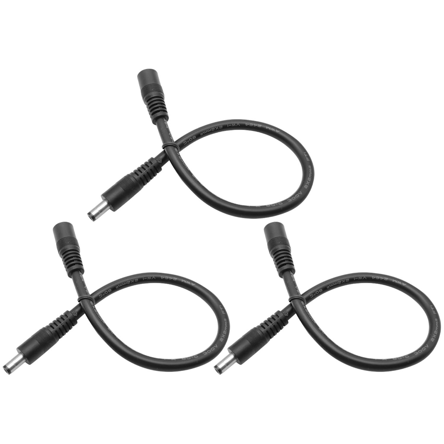 Photo 1 of 3-Pcs 1ft DC 5.5mm x 2.1mm Male to Female Power Extension Cable, 14AWG 12V 24V DC Power Cord for CCTV Camera,Solar Monitor, Solar Panels