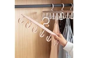 Rotating Multi Hook Clothes Hanger, 360 Degree Swivel Wave Hanger for Tank Tops Bras Scarves Closet Organizer