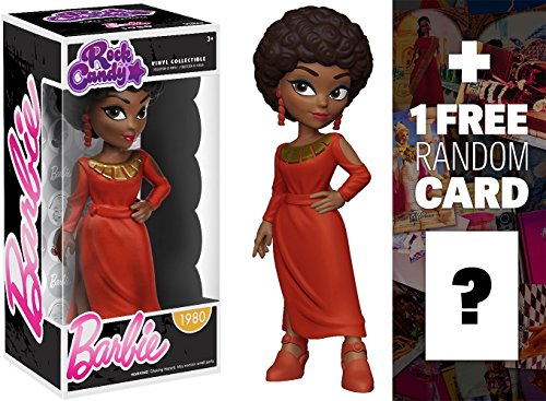 1980 Afro Barbie: Funko Rock Candy x Barbie Vinyl Figure + 1 FREE Official Barbie Trading Card Bundle (090951)