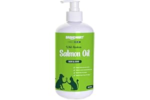 BRANDMART Wild Alaskan Salmon Oil for Dogs & Cats Omega 3 Skin & Coat Support, Liquid Food Supplement for Pets, EPA + DHA Fatty Acids for Joint Function, Immune & Heart Health, Fish Oil Supplements for Dogs