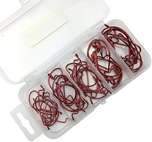 Thekuai Fishing Hooks High Carbon Steel Size Saltwater Freshwater with Plastic Box
