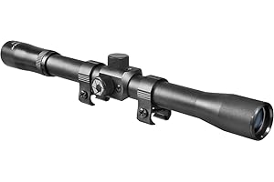Barska 4X Rimfire Rifle Scope – 30/30 Reticle, Parallax Free at 50 Yards, Coated Optics, 1/4 MOA Windage & Elevation, Includes 3/8" Rings, Matte Black for .22 Small Bore Rifles