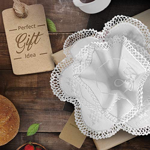 Artisan Bread Basket 14” | 100% Handmade and Embroidered Ao Poi with Luxury Cotton - Elegant Bread, Bun, Muffin, Cookies, Biscuit, Bagel WARMER AND BASKET