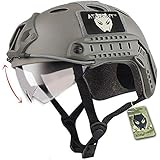 ATAIRSOFT PJ Type Tactical Fast Helmet with Visor Goggles Version FG