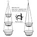 3-Tier Wire Fruit Hanging Basket,Kitchen Vegetable Storage Basket,Iron Wire(Black)