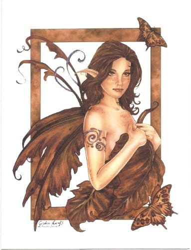 Golden Leaf Marjolein Gulinski Hand Embellished Fairy Greeting Card