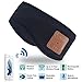 Mydeal Lightweight Bluetooth Headband with Wireless Headphone Headset Earphone Stereo Speakers Mic Hands Free for Gym Fitness Exercise Outdoor Sport,Compatible with Iphone Android Cell Phones - Black
