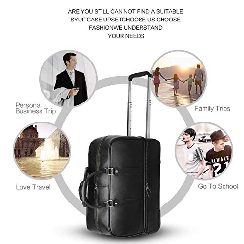 Men's Leather Luggage Wheeled Duffle Leather Travel Bag (Black) Buy Online in UAE. Luggage