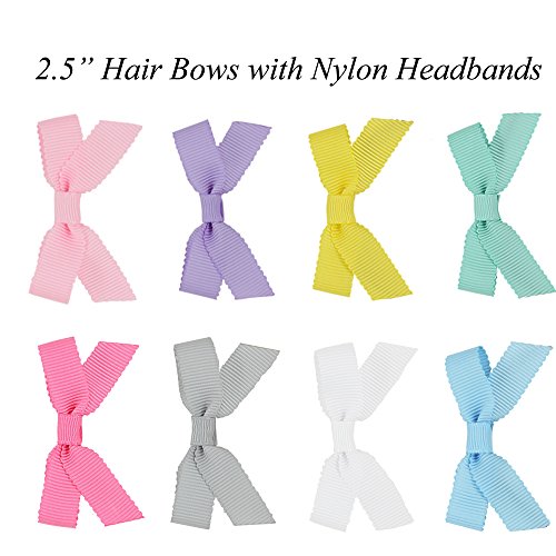 image for Prohouse Baby Nylon Headbands Hairbands Hair Bow Elastics for Baby Gir