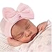 Evelin LEE Newborn Baby Infant Girl Nursery Beanie Hospital Hat with Bow (Pink)