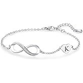 SBI Jewelry Initial A-Z Letter Bracelets for Women Adjustable Stainless Steel Infinity Love Heart Alphabet Chain Bracelets Jewelry