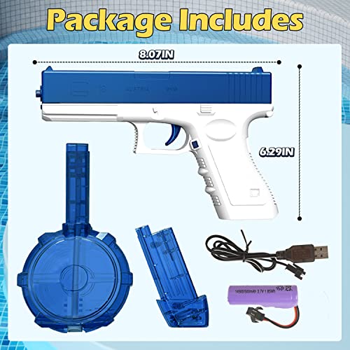 EagleStone Powered Electric Water Gun Long Range,Automatic Squirt Guns for Adults & Kids, Two Magzines 450CC+60CC Large Capacity Water Guns,Outdoor Water Blaster Toy