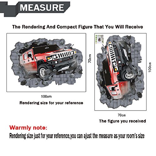 Cartoon DIY 3D Car Wall Stickers For Kids Rooms Home Decor Adesivo De Parede Vinilos Decorativos Wall Art Decal 70*100cm QT07